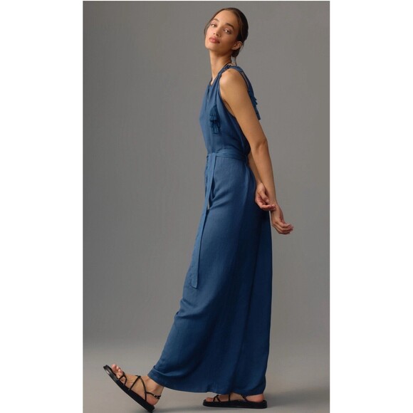 Anthropologie Corey Lynn Calter Jumpsuit Women Blue Sleeveless Linen Small NWT - Picture 1 of 10